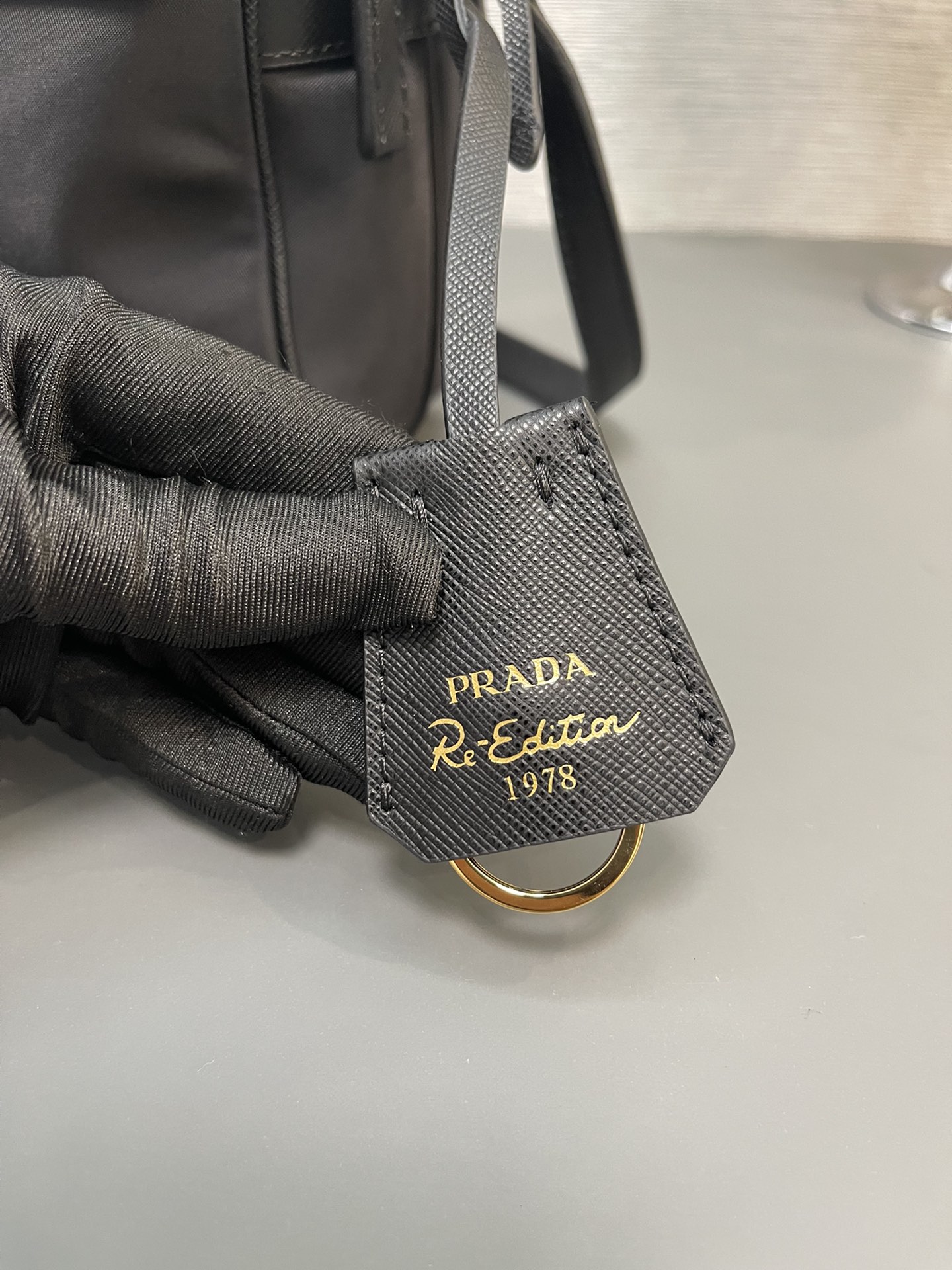 Prada Re Edition 1978 Re Nylon And Saffiano Leather Mini Shoulder Bag Black 1BH218